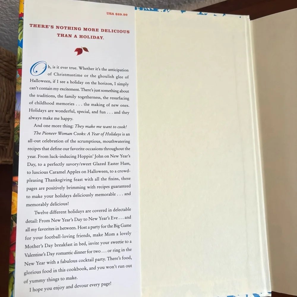The Pioneer Woman Cooks A Year of Holidays Cookbook Blue Cottagecore